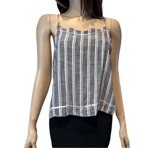 Anthropologie Cloth & Stone Linen Stripped Crop Top Size L
